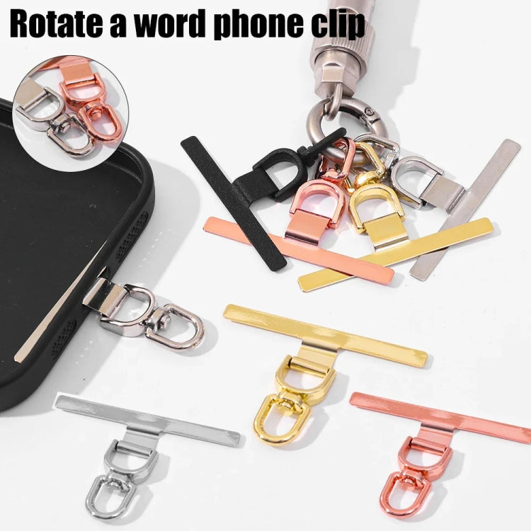 360 Degree Rotation T-shape Metal Mobile Phone Lanyard Fixing Gasket(Black) - Lanyards & Wrist Straps by PMc TechLife | Online Shopping South Africa | PMc TechLife | Buy Now Pay Later Mobicred