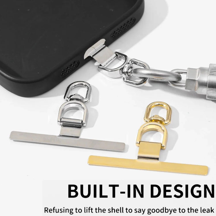 360 Degree Rotation T-shape Metal Mobile Phone Lanyard Fixing Gasket(Gold) - free shipping - PMc TechLife - Order now!