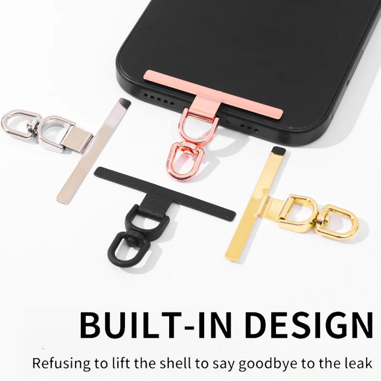 360 Degree Rotation T-shape Metal Mobile Phone Lanyard Fixing Gasket(Black) - Lanyards & Wrist Straps by PMc TechLife | Online Shopping South Africa | PMc TechLife | Buy Now Pay Later Mobicred