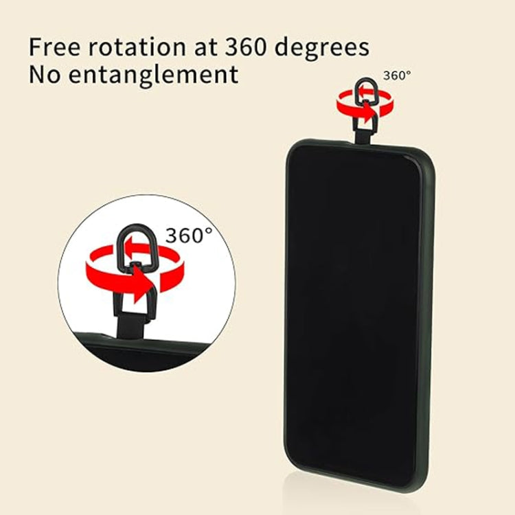 360 Degree Rotation Oval Metal Mobile Phone Lanyard Fixing Gasket(Black) - Lanyards & Wrist Straps by PMc TechLife | Online Shopping South Africa | PMc TechLife | Buy Now Pay Later Mobicred