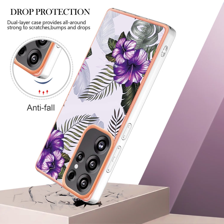 For Samsung Galaxy S25 Ultra 5G Electroplating IMD TPU Phone Case(Purple Flower) - Galaxy S25 Ultra 5G Cases by PMC Jewellery | Online Shopping South Africa | PMC Jewellery | Buy Now Pay Later Mobicred