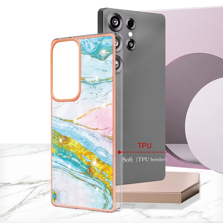 For Samsung Galaxy S25 Ultra 5G Electroplating Marble Pattern Dual-side IMD TPU Shockproof Phone Case(Green 004) - Galaxy S25 Ultra 5G Cases by PMC Jewellery | Online Shopping South Africa | PMC Jewellery | Buy Now Pay Later Mobicred