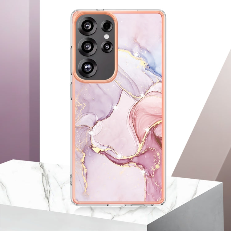 For Samsung Galaxy S25 Ultra 5G Electroplating Marble Pattern Dual-side IMD TPU Shockproof Phone Case(Rose Gold 005) - Galaxy S25 Ultra 5G Cases by PMC Jewellery | Online Shopping South Africa | PMC Jewellery | Buy Now Pay Later Mobicred