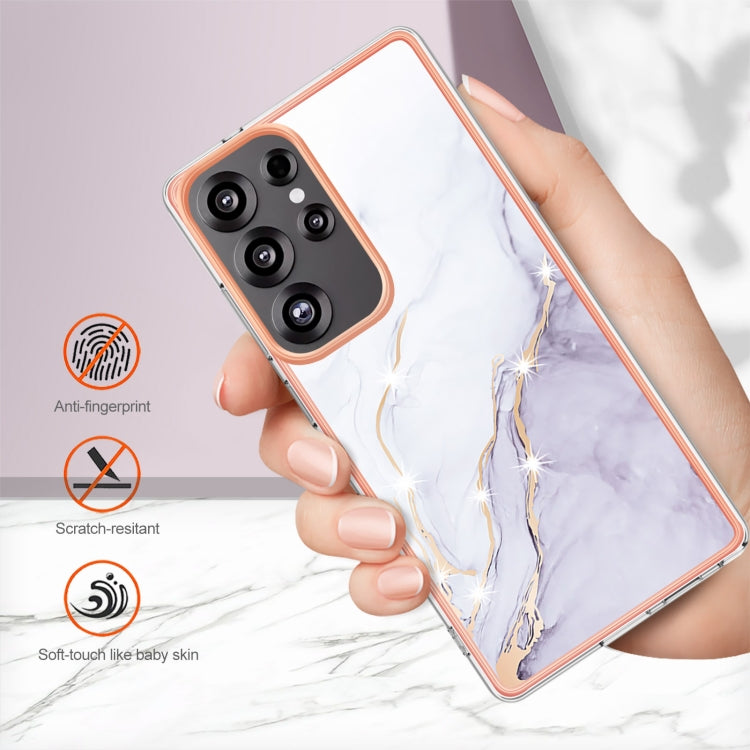 For Samsung Galaxy S25 Ultra 5G Electroplating Marble Pattern Dual-side IMD TPU Shockproof Phone Case(White 006) - Galaxy S25 Ultra 5G Cases by PMC Jewellery | Online Shopping South Africa | PMC Jewellery | Buy Now Pay Later Mobicred