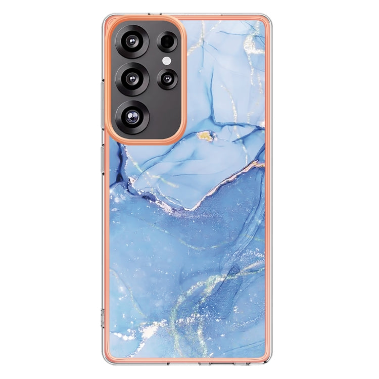 For Samsung Galaxy S25 Ultra 5G Electroplating Marble Dual-side IMD Phone Case(Blue 018) - Galaxy S25 Ultra 5G Cases by PMC Jewellery | Online Shopping South Africa | PMC Jewellery | Buy Now Pay Later Mobicred