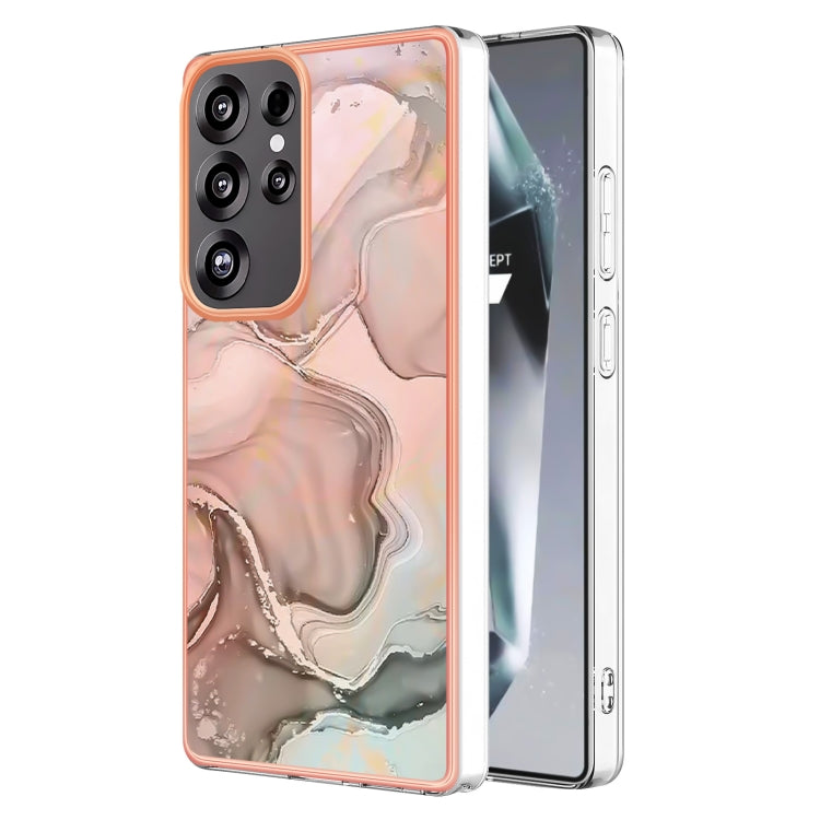 For Samsung Galaxy S25 Ultra 5G Electroplating Marble Dual-side IMD Phone Case(Rose Gold 015) - Galaxy S25 Ultra 5G Cases by PMC TechLife | Online Shopping South Africa | PMC TechLife | Buy Now Pay Later Mobicred