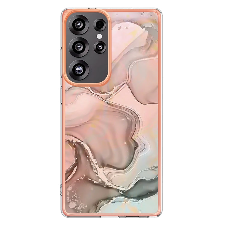 For Samsung Galaxy S25 Ultra 5G Electroplating Marble Dual-side IMD Phone Case(Rose Gold 015) - Galaxy S25 Ultra 5G Cases by PMC TechLife | Online Shopping South Africa | PMC TechLife | Buy Now Pay Later Mobicred