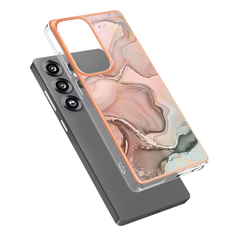 For Samsung Galaxy S25 Ultra 5G Electroplating Marble Dual-side IMD Phone Case(Rose Gold 015) - Galaxy S25 Ultra 5G Cases by PMC TechLife | Online Shopping South Africa | PMC TechLife | Buy Now Pay Later Mobicred