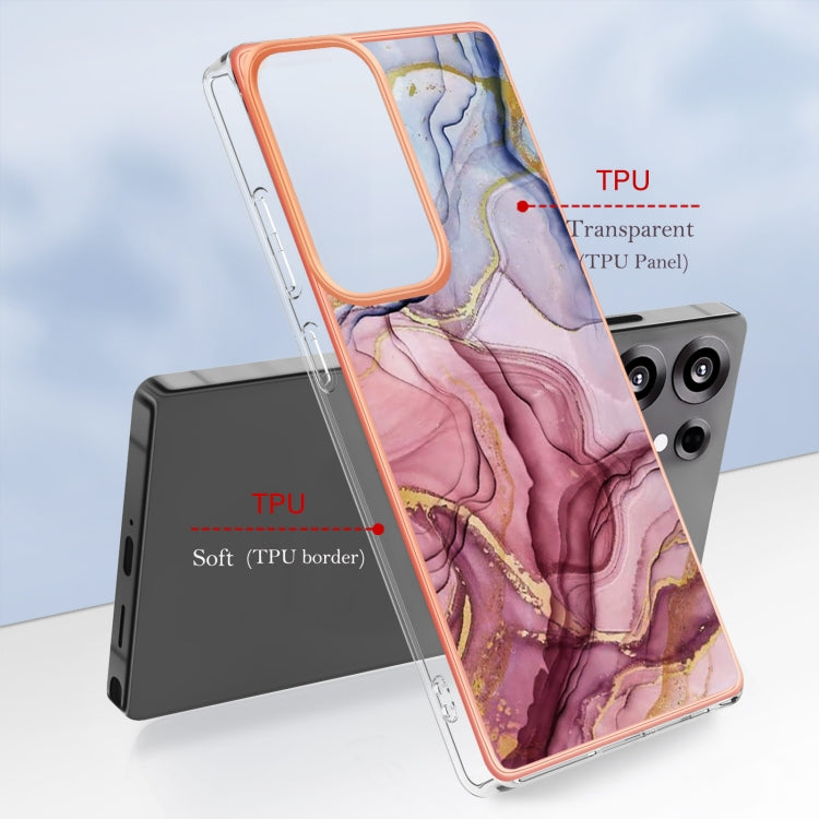 For Samsung Galaxy S25 Ultra 5G Electroplating Marble Dual-side IMD Phone Case(Rose Red 014) - Galaxy S25 Ultra 5G Cases by PMC TechLife | Online Shopping South Africa | PMC TechLife | Buy Now Pay Later Mobicred