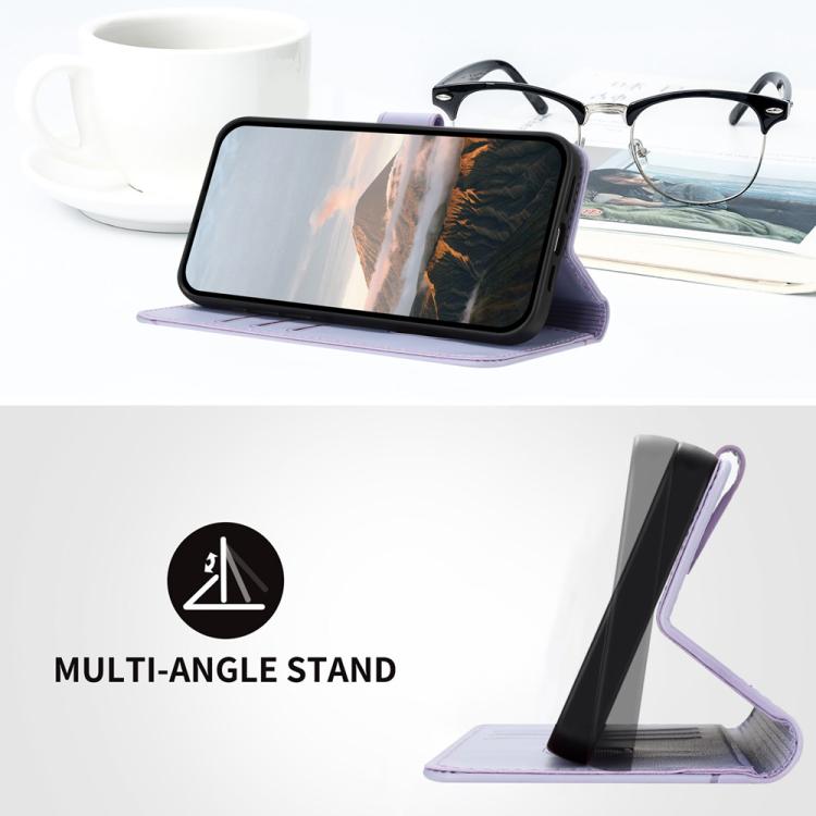 For iPhone 17 Triangle Pattern Buckle Clasp Leather Phone Case(Light Purple) - free shipping - PMc TechLife - Order now!
