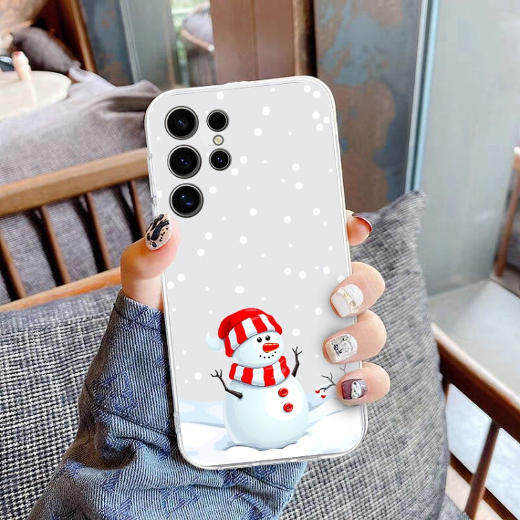 For Samsung Galaxy S25 Ultra 5G Christmas Painted Pattern TPU Transparent Phone Case(Snowman) - Galaxy S25 Ultra 5G Cases by PMC Jewellery | Online Shopping South Africa | PMC Jewellery | Buy Now Pay Later Mobicred