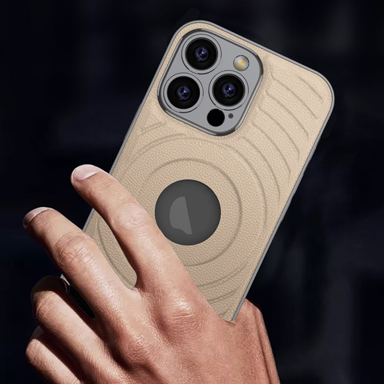 For iPhone 16 Pro Max GKK Plating Leather Wave MagSafe Phone Case(Grey) - free shipping - PMC Jewellery - Order now!