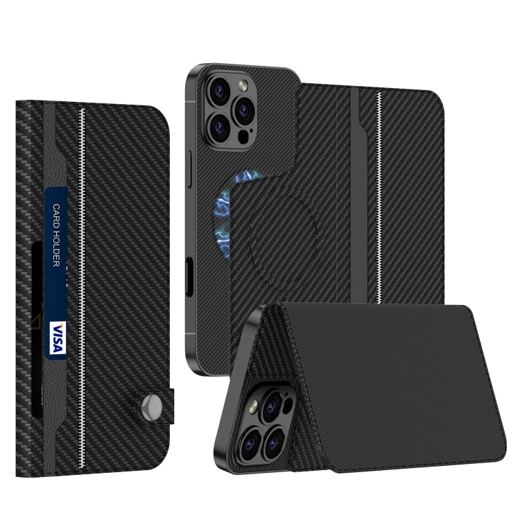 For iPhone 16 Pro Max GKK Detachable Flip Leather MagSafe Phone Case(Carbon Fiber) - free shipping - PMC Jewellery - Order now!