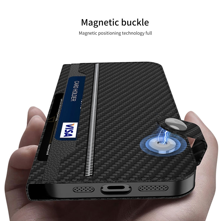 For iPhone 16 Pro Max GKK Detachable Flip Leather MagSafe Phone Case(Carbon Fiber) - free shipping - PMC Jewellery - Order now!