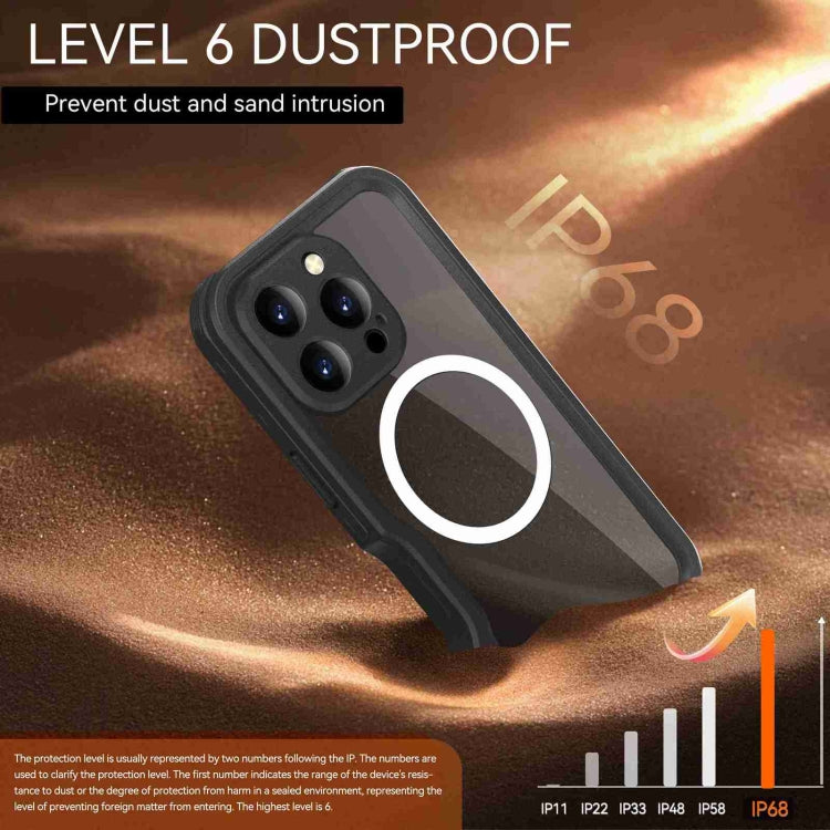 For iPhone 16 Pro RedPepper IP68 Waterproof Triple-proof MagSafe Phone Case(Black) - free shipping - PMC Jewellery - Order now!