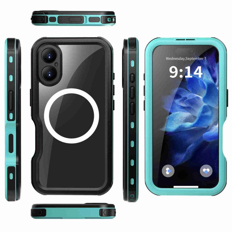For iPhone 16 Plus RedPepper IP68 Waterproof Triple-proof MagSafe Phone Case(Black Blue) - free shipping - PMC Jewellery - Order now!
