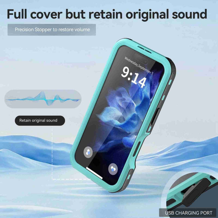 For iPhone 16 Plus RedPepper IP68 Waterproof Triple-proof MagSafe Phone Case(Black Blue) - free shipping - PMC Jewellery - Order now!