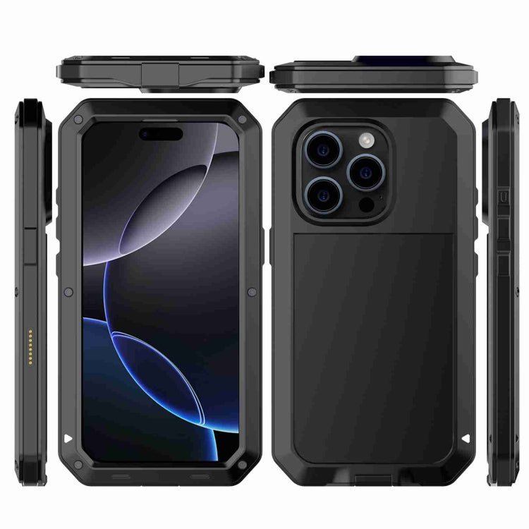 For iPhone 16 Pro Max RedPepper Triple-proof Metal Phone Case(Black) - free shipping - PMC Jewellery - Order now!