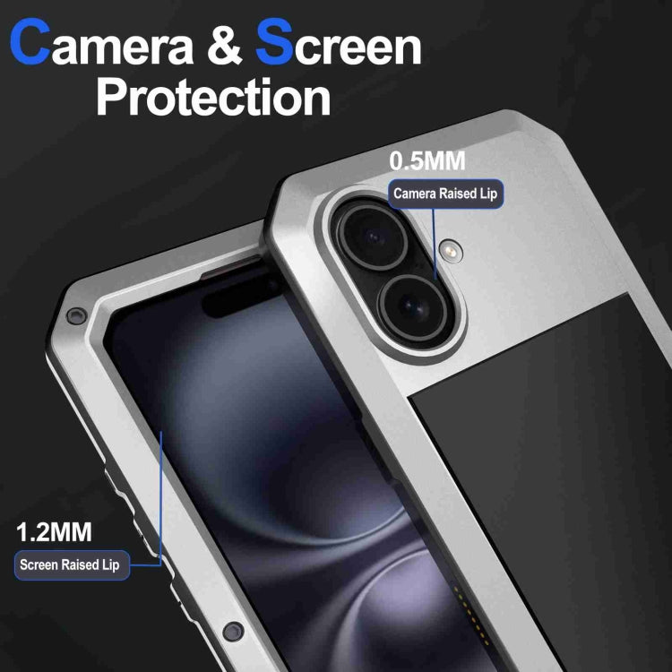 For iPhone 16 RedPepper Triple-proof Metal Phone Case(Silver) - free shipping - PMC Jewellery - Order now!