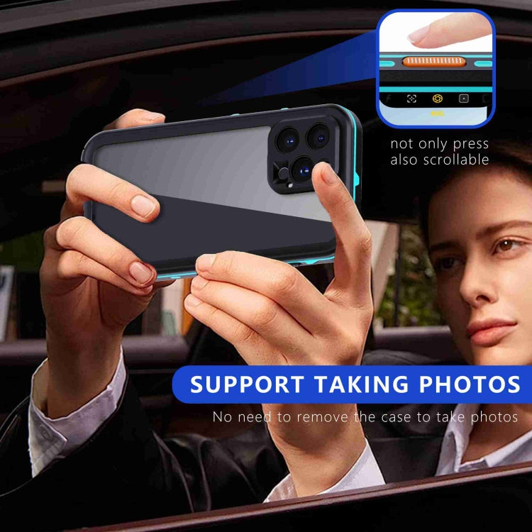 For iPhone 16 Pro Max RedPepper Transparent Dot IP68 Waterproof Triple-proof Phone Case(Black Blue) - free shipping - PMC Jewellery - Order now!