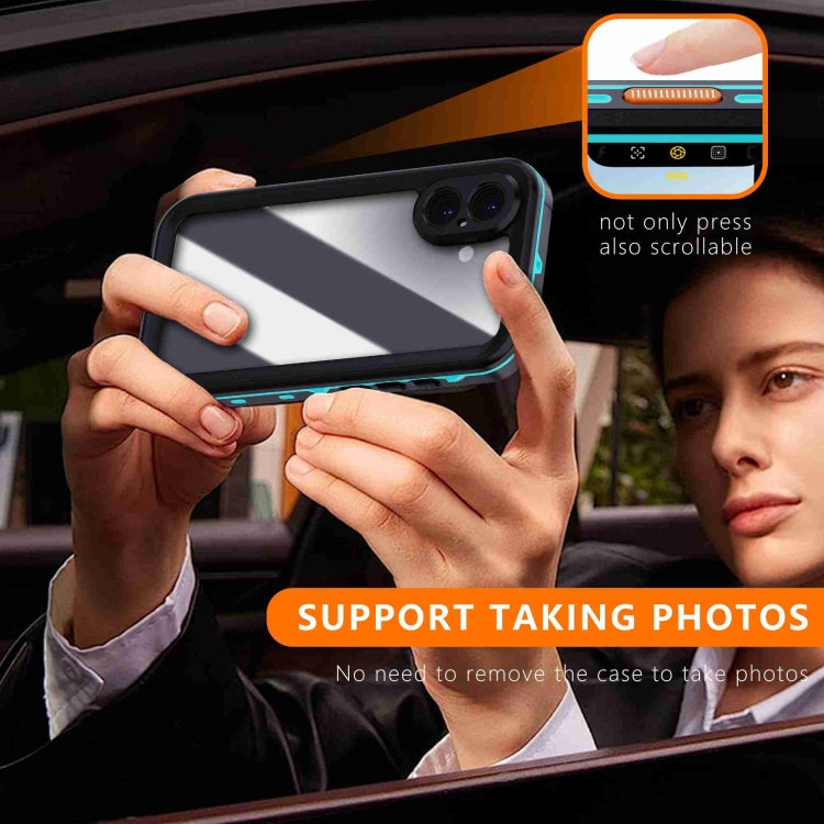 For iPhone 16 Plus RedPepper Transparent Dot IP68 Waterproof Triple-proof Phone Case(Black Blue) - free shipping - PMC Jewellery - Order now!