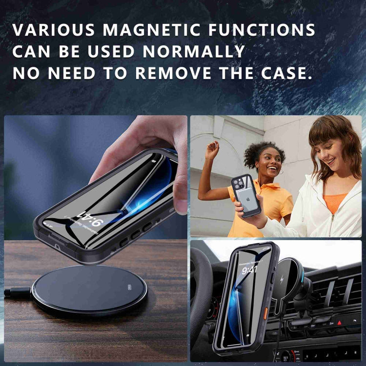 For iPhone 16 Pro RedPepper Transparent Dot IP68 Waterproof Triple-proof MagSafe Phone Case(Black Dark Grey) - free shipping - PMC Jewellery - Order now!