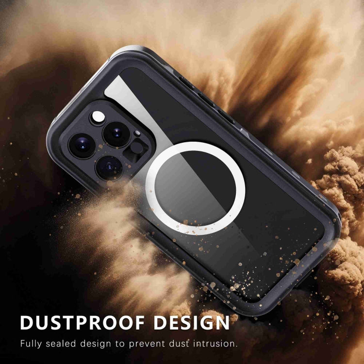 For iPhone 16 Pro RedPepper Transparent Dot IP68 Waterproof Triple-proof MagSafe Phone Case(Black Dark Grey) - free shipping - PMC Jewellery - Order now!