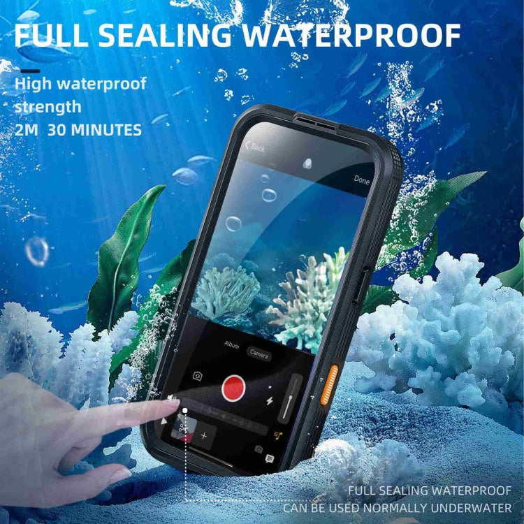 For iPhone 16 Pro Max RedPepper IP68 Waterproof Triple-proof MagSafe Phone Case(Black) - free shipping - PMC Jewellery - Order now!