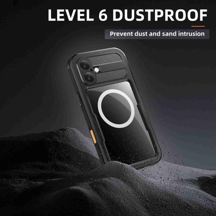 For iPhone 16 RedPepper IP68 Waterproof Triple-proof MagSafe Phone Case(Black) - free shipping - PMC Jewellery - Order now!