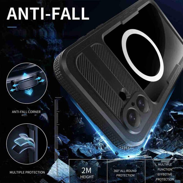 For iPhone 16 RedPepper IP68 Waterproof Triple-proof MagSafe Phone Case(Black) - free shipping - PMC Jewellery - Order now!