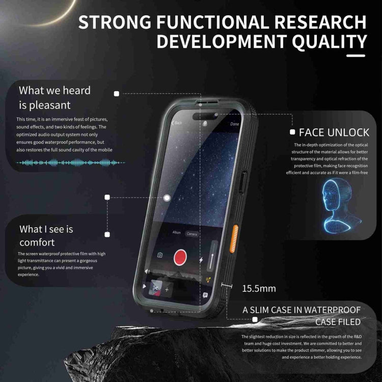 For iPhone 16 RedPepper IP68 Waterproof Triple-proof MagSafe Phone Case(Black) - free shipping - PMC Jewellery - Order now!