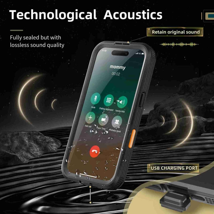 For iPhone 16 RedPepper IP68 Waterproof Triple-proof MagSafe Phone Case(Black) - free shipping - PMC Jewellery - Order now!