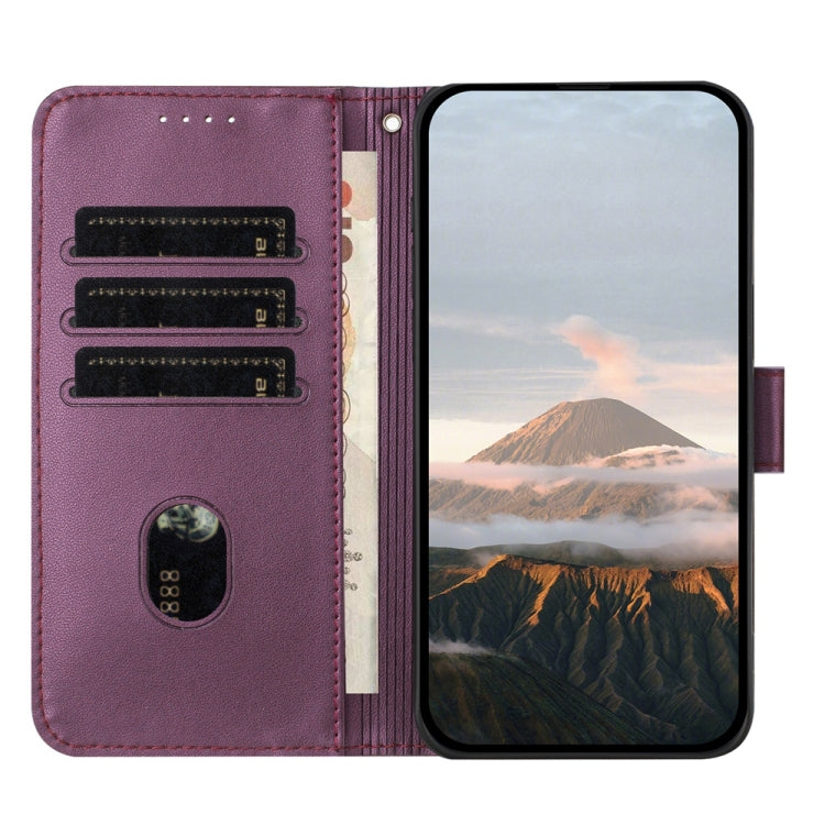 For Samsung Galaxy S25 Ultra 5G Triangle Pattern Buckle Clasp Leather Phone Case(Dark Purple) - Galaxy S25 Ultra 5G Cases by PMC Jewellery | Online Shopping South Africa | PMC Jewellery | Buy Now Pay Later Mobicred