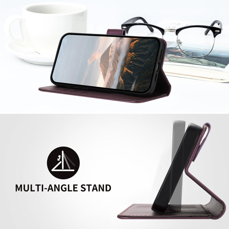 For Samsung Galaxy S25 Ultra 5G Triangle Pattern Buckle Clasp Leather Phone Case(Dark Purple) - Galaxy S25 Ultra 5G Cases by PMC Jewellery | Online Shopping South Africa | PMC Jewellery | Buy Now Pay Later Mobicred