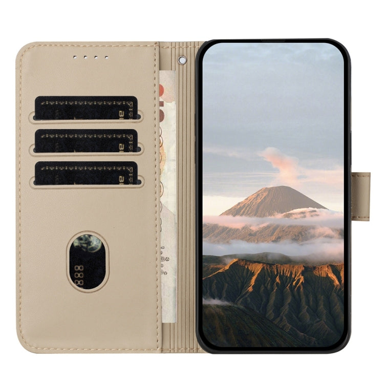 For Samsung Galaxy S25 Ultra 5G Triangle Pattern Buckle Clasp Leather Phone Case(Gold) - Galaxy S25 Ultra 5G Cases by PMC Jewellery | Online Shopping South Africa | PMC Jewellery | Buy Now Pay Later Mobicred