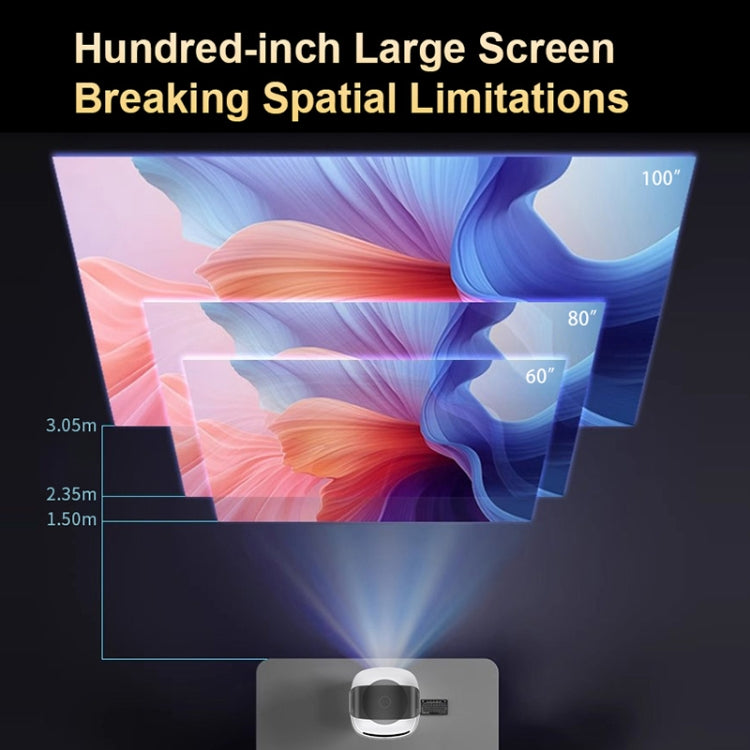 T-2 1920 x 1080P 240ANSI HiSilicon 352 Android 9.0 Portable Projector, US Plug(White) - LED Projector by PMC TechLife | Online Shopping South Africa | PMC TechLife | Buy Now Pay Later Mobicred