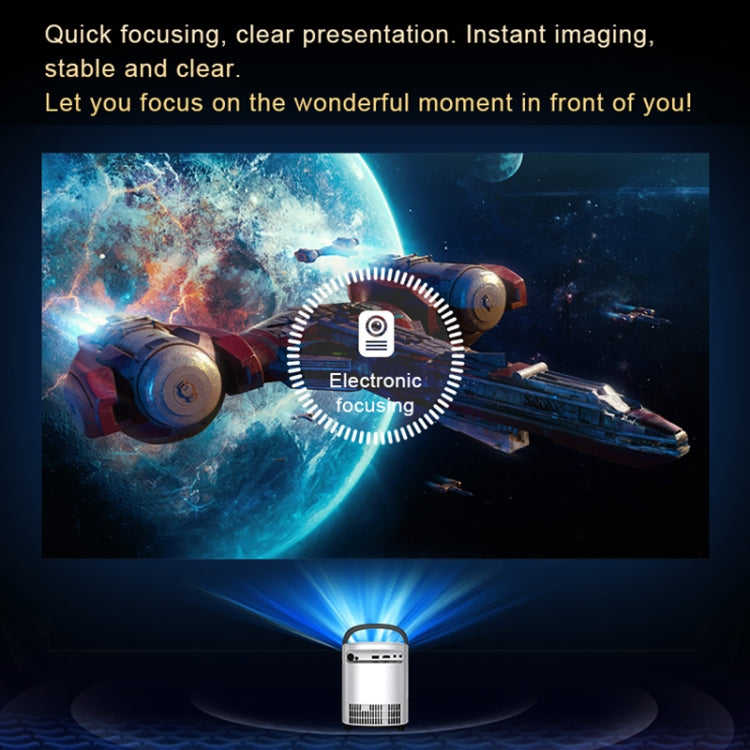 T-2 1920 x 1080P 240ANSI HiSilicon 352 Android 9.0 Portable Projector, UK Plug(White) - LED Projector by PMC TechLife | Online Shopping South Africa | PMC TechLife | Buy Now Pay Later Mobicred