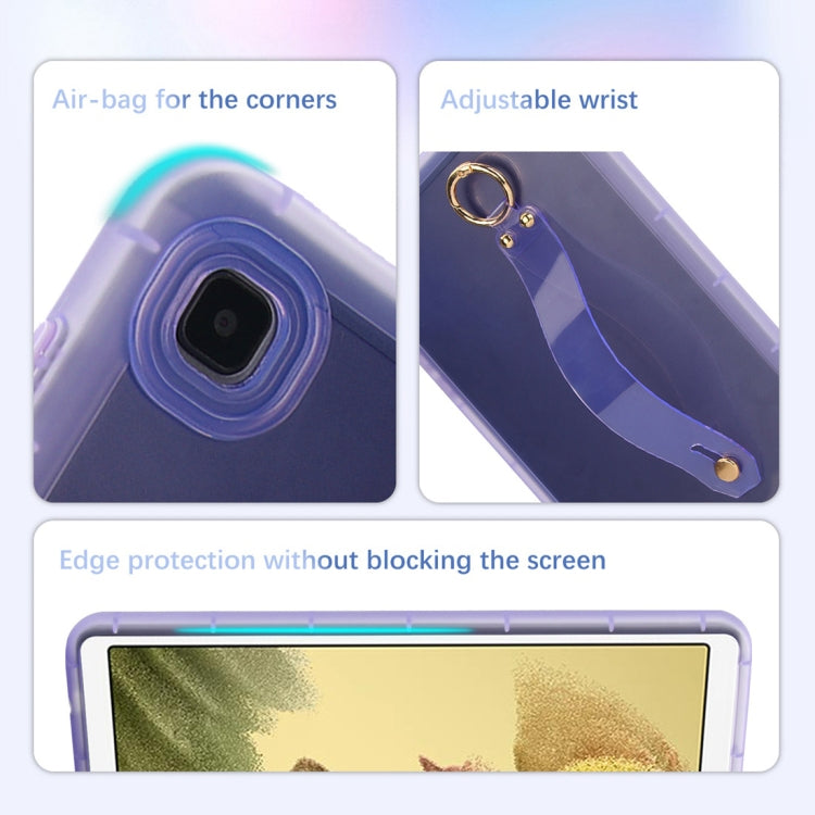 For Samsung Galaxy Tab S9 / S8 / S7 Wristband Holder PC Hybrid TPU Soft Tablet Case(Purple) - free shipping - PMC Jewellery - Order now!