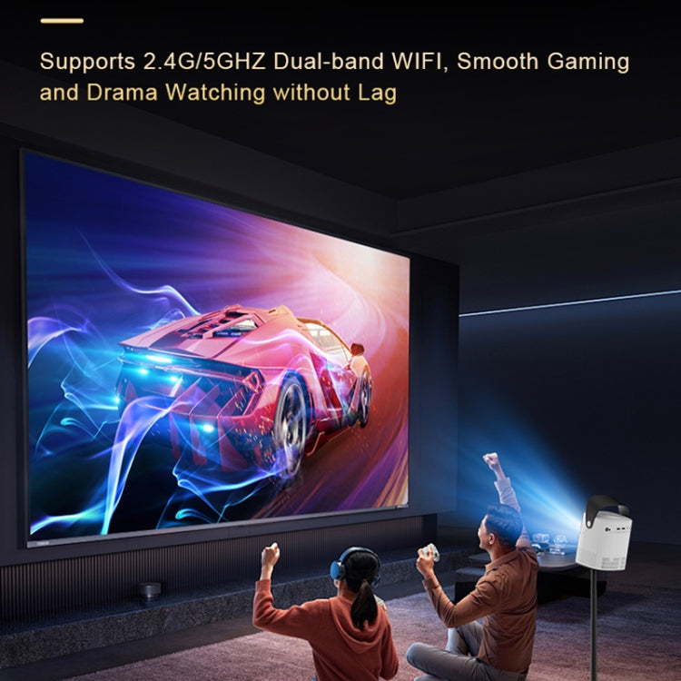 TS-2 1920 x 1080P 240ANSI HiSilicon 352 Android 9.0 Telescopic Projector, US Plug(White) - LED Projector by PMC TechLife | Online Shopping South Africa | PMC TechLife | Buy Now Pay Later Mobicred