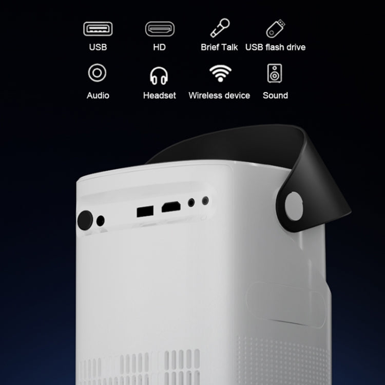 TS-2 1920 x 1080P 240ANSI HiSilicon 352 Android 9.0 Telescopic Projector, UK Plug(White) - LED Projector by PMC TechLife | Online Shopping South Africa | PMC TechLife | Buy Now Pay Later Mobicred