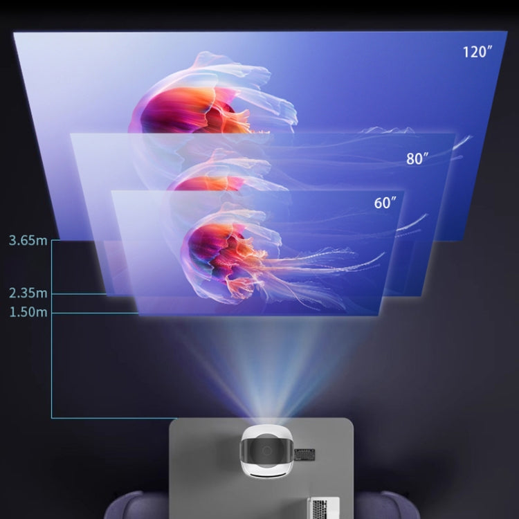 TS-2 1920 x 1080P 240ANSI HiSilicon 352 Android 9.0 Telescopic Projector, UK Plug(White) - LED Projector by PMC TechLife | Online Shopping South Africa | PMC TechLife | Buy Now Pay Later Mobicred