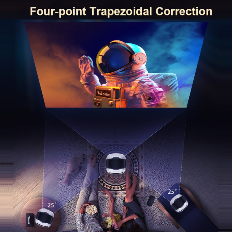 TS-2 1920 x 1080P 240ANSI HiSilicon 352 Android 9.0 Telescopic Projector, UK Plug(White) - LED Projector by PMC TechLife | Online Shopping South Africa | PMC TechLife | Buy Now Pay Later Mobicred