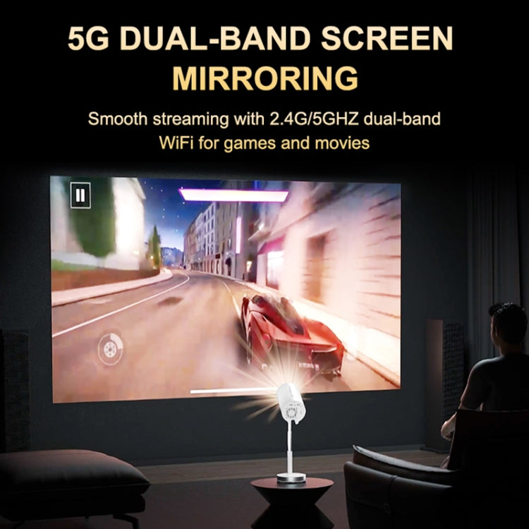 TS-3 1280x720P 260ANSI HiSilicon 352 Android 9.0 Telescopic Projector, UK Plug(White) - LED Projector by PMC TechLife | Online Shopping South Africa | PMC TechLife | Buy Now Pay Later Mobicred