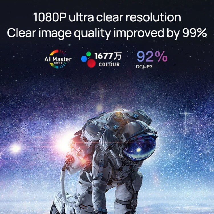 TZ-1 1080P 280ANSI HiSilicon 352 Android 9.0 Foldable PTZ Stand Projector, EU Plug(Grey) - LED Projector by PMC TechLife | Online Shopping South Africa | PMC TechLife | Buy Now Pay Later Mobicred