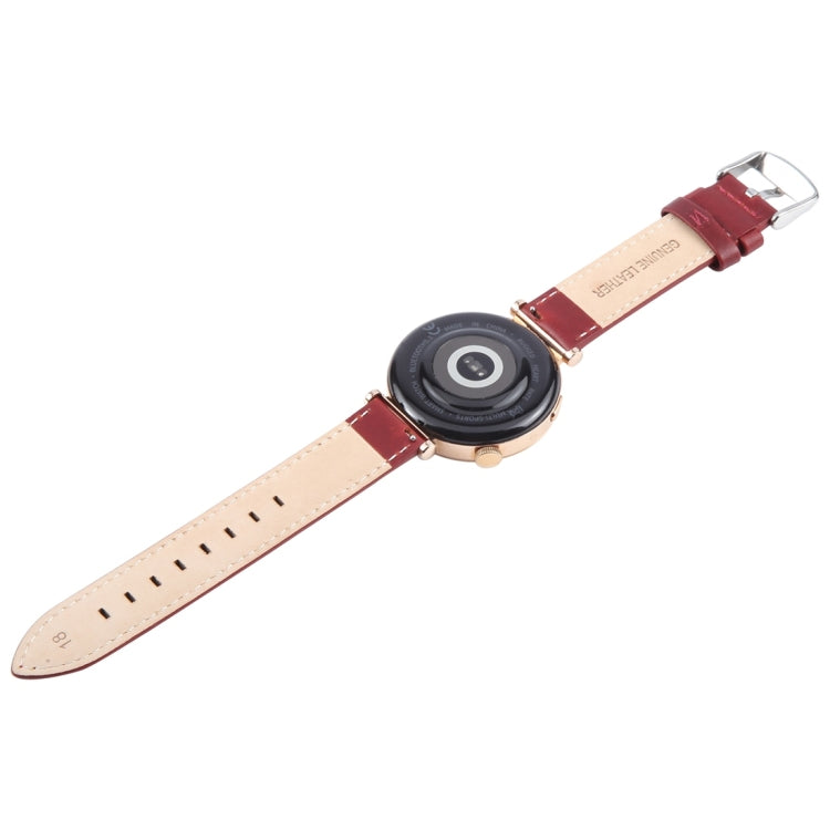 22mm Silver Steel Buckle Genuine Leather Watch Band Wristband(Wine Red) - 22mm Bands by PMc TechLife | Online Shopping South Africa | PMc TechLife | Buy Now Pay Later Mobicred