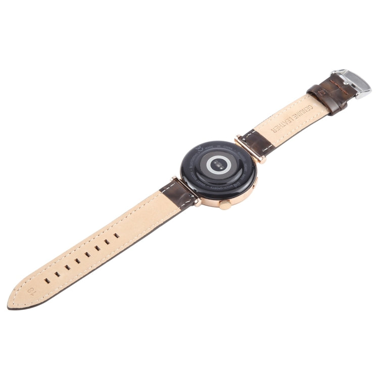 22mm Silver Steel Buckle Genuine Leather Watch Band Wristband(Coffee) - 22mm Bands by PMc TechLife | Online Shopping South Africa | PMc TechLife | Buy Now Pay Later Mobicred
