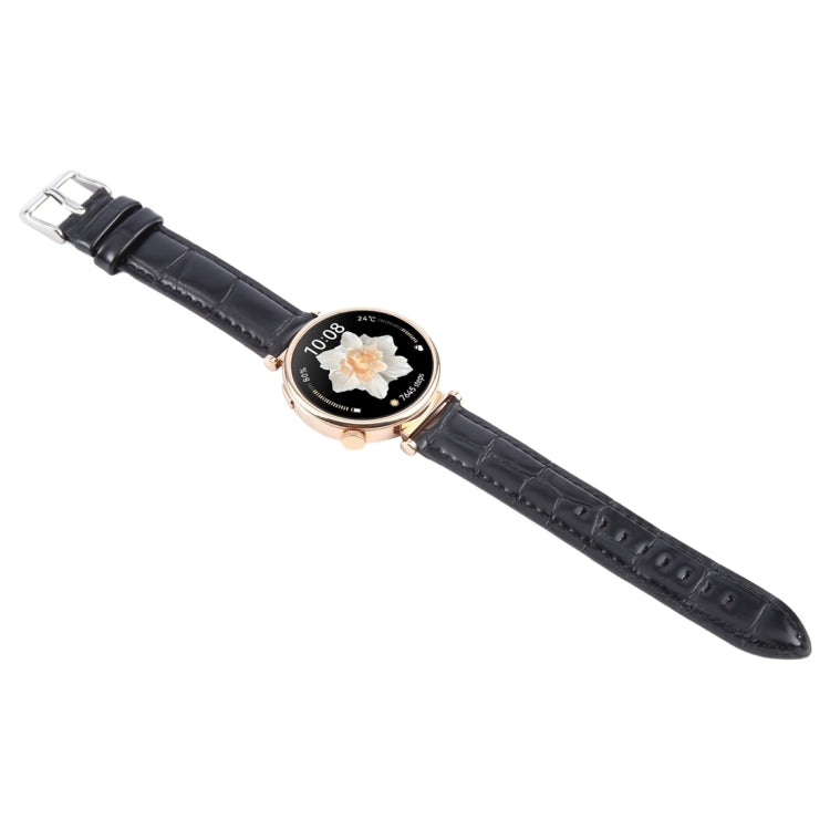 22mm Silver Steel Buckle Genuine Leather Watch Band Wristband(Bamboo Black) - free shipping - PMc TechLife - Order now!