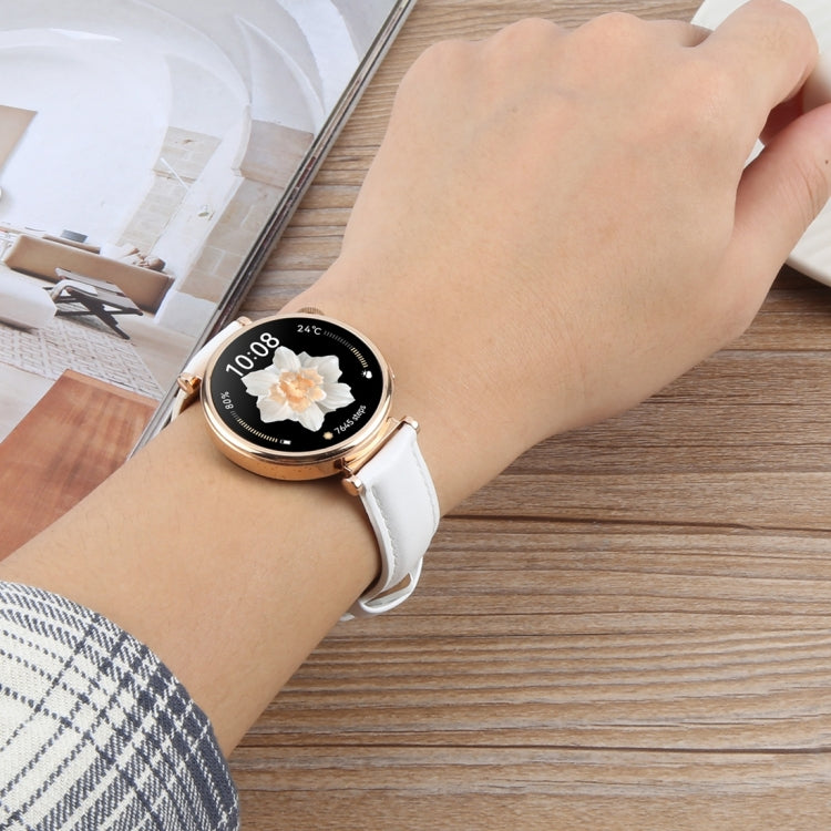 22mm Silver Steel Buckle Genuine Leather Watch Band Wristband(Bamboo Black) - free shipping - PMc TechLife - Order now!