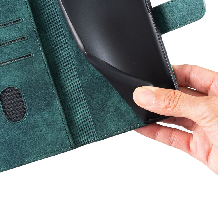 For Samsung Galaxy S25 5G Pen Heart Cat Embossed Leather Phone Case(Green) - Galaxy S25 5G Cases by PMC TechLife | Online Shopping South Africa | PMC TechLife | Buy Now Pay Later Mobicred