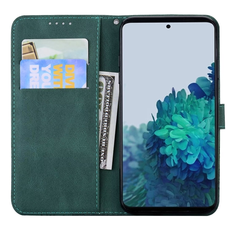 For Samsung Galaxy S25 5G Retro Skin Feel Butterflies Embossing Horizontal Flip Leather Phone Case(Green) - Galaxy S25 5G Cases by PMC TechLife | Online Shopping South Africa | PMC TechLife | Buy Now Pay Later Mobicred